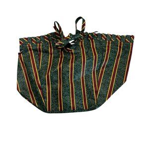 Longaberger New Over-the-Edge Imperial Stripe Liner Cranberry Basket 285098